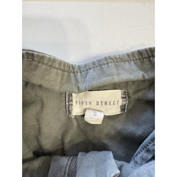 Fifty Street Vest Army Green Collared Vest Women’s Size Small Sleeveless Zip Up - Picture 4 of 7